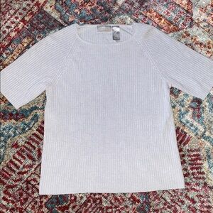 Light Grey Short Sleeve Ribbed Top